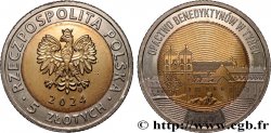 POLAND 5 Zlotych Abbaye bénédictine de Tyniec 2024 Varsonie