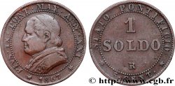 VATICAN ET ÉTATS PONTIFICAUX 1 Soldo Pie IX an XXI buste large 1867 Rome