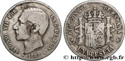 SPAIN 1 Peseta Alphonse XII 1882  VF 