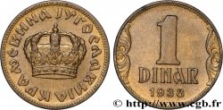 YUGOSLAVIA 1 Dinar couronne 1938 