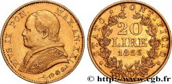 VATICANO Y ESTADOS PONTIFICIOS 20 Lire Pie IX an XXI 1866 Rome