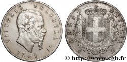ITALIE 5 Lire Victor Emmanuel II 1869 Milan