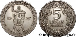 ALLEMAGNE 5 Reichsmark 1000e anniversaire de la Rhénanie 1925 Stuttgart