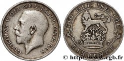 ROYAUME-UNI 6 Pence Georges V 1917  TB 