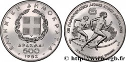 GRECIA 500 Drachmes Proof Jeux Pan-Européens - coureuses 1982 