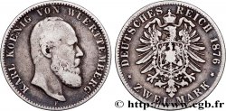 GERMANIA - WÜRTEMBERG 2 Mark Charles 1876 Stuttgart