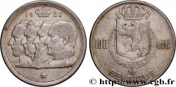BELGIQUE 100 Francs portraits des quatre rois de Belgique, légende française 1950 