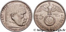 GERMANY 5 Reichsmark Maréchal Paul von Hindenburg 1937 Berlin