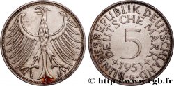 DEUTSCHLAND 5 Mark aigle 1951 Karlsruhe