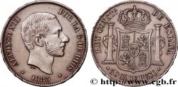 FILIPINAS 50 Centimos de Peso Alphonse XII 1885 Manille