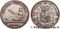 ESPAGNE 1 Peseta monnayage provisoire avec mention “Gobierno Provisional” 1869 Madrid