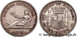 SPANIEN 1 Peseta monnayage provisoire avec mention “Gobierno Provisional” 1869 Madrid