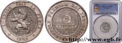 BÉLGICA 5 Centimes lion 1862 