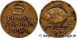 LIBERA CITTA DI DANZICA 5 Pfennig poisson 1932 