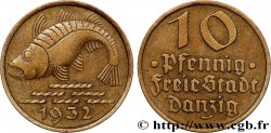 LIBERA CITTA DI DANZICA 10 Pfennig poisson 1932 Berlin