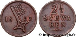 ALEMANIA - CIUDAD HANSEáTICA LIBRE DE BREMEN 2 1/2 Schwaren clef 1853 