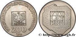 POLOGNE 200 Zlotych aigle 30e anniversaire de la fondation de la république populaire 1974 Varsovie