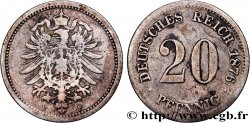 ALLEMAGNE 20 Pfennig 1876 Stuttgart