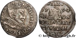 POLOGNE - ROYAUME DE POLOGNE - SIGISMOND III VASA 3 Groschen 1594 Riga