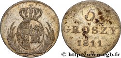 POLONIA 5 Groszy Grand Duché de Varsovie, armes de Saxe et de Pologne IB 1811 Varsovie