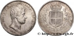 ITALIA - REINO DE CERDEÑA  - CARLO ALBERTO 5 Lire  1831 Turin