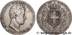 ITALIA - REGNO DE SARDINIA - CARLO ALBERTO 5 Lire  1842 Turin