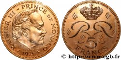 MÓNACO - PRINCIPADO DE MÓNACO - RANIERO III Essai de 5 Francs en or 1971 Paris