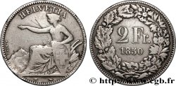 SCHWEIZ 2 Francs Helvetia 1850 Paris