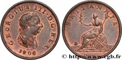 VEREINIGTEN KÖNIGREICH 1/2 Penny Georges III tête laurée 1806 Soho