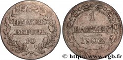 SUIZA - REPÚBLICA HELVÉTICA 1 Batzen (10 Rappen) République Helvétique 1802 Berne