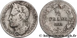 BELGIQUE 1/2 Franc Léopold tête laurée 1835 