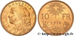 SWITZERLAND 10 Francs or  Vreneli  1912 Berne