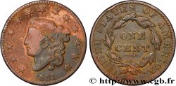 UNITED STATES OF AMERICA 1 Cent Liberté “Braided Hair” variété moyennes lettres 1831 