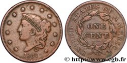 UNITED STATES OF AMERICA 1 Cent Liberté “Matron Head” modifié 1837 Philadelphie