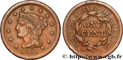 UNITED STATES OF AMERICA 1 Cent Liberté “Braided Hair” 1851 Philadelphie