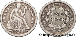 UNITED STATES OF AMERICA 1 Dime (10 Cents) Liberté assise variété avec date encadrée par des flèches 1854 Philadelphie