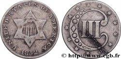 ÉTATS-UNIS D AMÉRIQUE 3 Cents 1852 Philadelphie