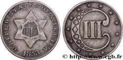 VEREINIGTE STAATEN VON AMERIKA 3 Cents 1853 Philadelphie