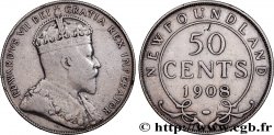 NEUFUNDLAND 50 Cents Édouard VII 1908 Heaton