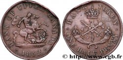 CANADA 1/2 Penny token Province du Haut Canada St Georges terrassant le dragon 1852 Heaton