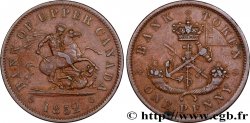 CANADA 1 Penny token Province du Haut Canada St Georges terrassant le dragon 1852 Heaton