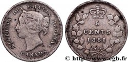 CANADá
 5 Cents  Victoria 1881 Heaton