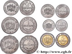 BOLIVIA Lot de 6 monnaies 2012-2017 