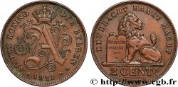BÉLGICA 2 Centiemen (Centimes) Albert Ier légende flamande 1911 