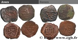 ESPAGNE - ROYAUME D ESPAGNE - PHILIPPE IV Lot de quatre Contremarque de Maravedis millésimes divers 