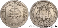 INDE PORTUGAISE 3 Escudos emblème du Portugal / emblème de l’État portugais de l Inde 1959 