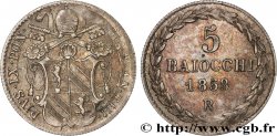 VATICAN ET ÉTATS PONTIFICAUX 5 Baiocchi Pie IX an XIII 1858 Rome