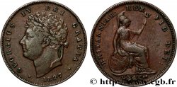 ROYAUME-UNI 1/3 Farthing Georges IV 1827 