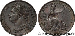 ROYAUME-UNI 1 Farthing Georges IV tête laurée 1823 