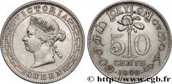 CEYLON 50 Cents Victoria 1900 